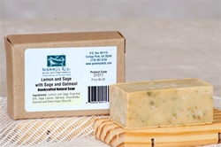 Lemon and Sage with Sage Leave and Oatmeal Handcrafted Soap